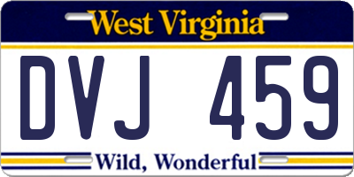 WV license plate DVJ459