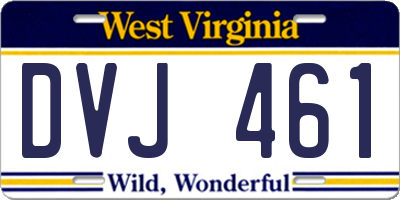 WV license plate DVJ461