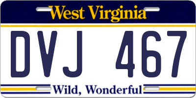 WV license plate DVJ467
