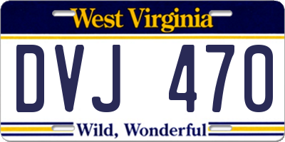 WV license plate DVJ470