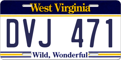 WV license plate DVJ471