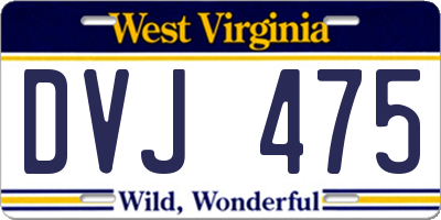 WV license plate DVJ475