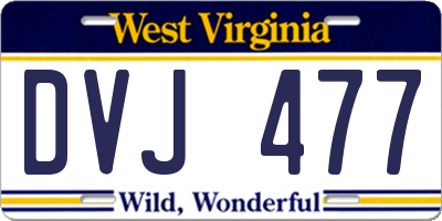 WV license plate DVJ477