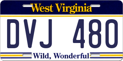 WV license plate DVJ480
