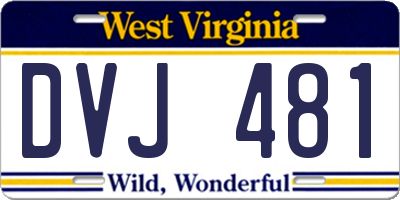 WV license plate DVJ481