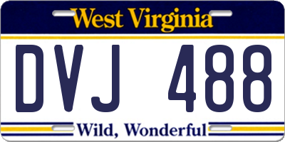 WV license plate DVJ488