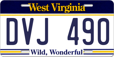 WV license plate DVJ490