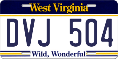 WV license plate DVJ504