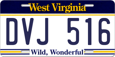 WV license plate DVJ516