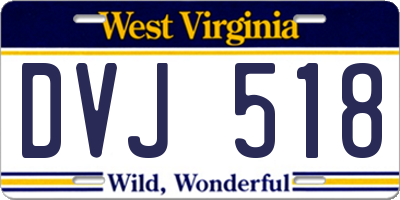 WV license plate DVJ518