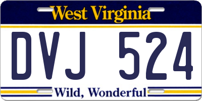 WV license plate DVJ524