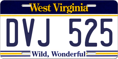 WV license plate DVJ525