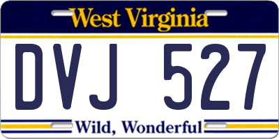 WV license plate DVJ527