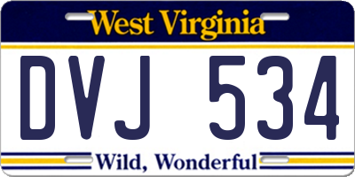 WV license plate DVJ534