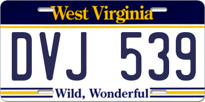 WV license plate DVJ539