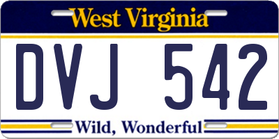 WV license plate DVJ542