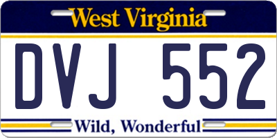 WV license plate DVJ552