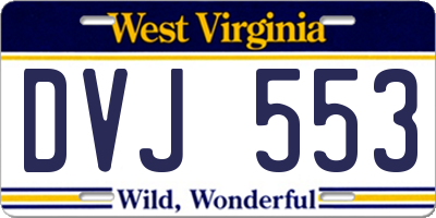 WV license plate DVJ553