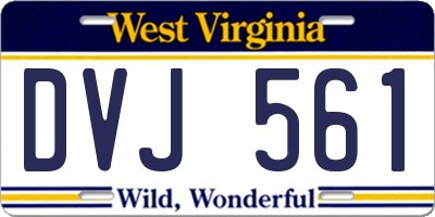 WV license plate DVJ561