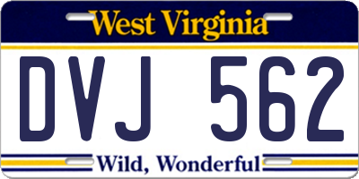 WV license plate DVJ562