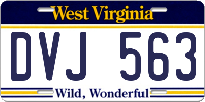 WV license plate DVJ563