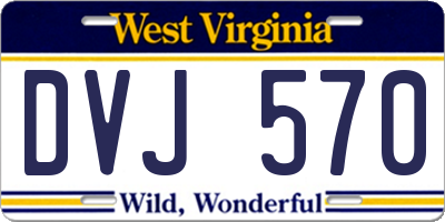 WV license plate DVJ570