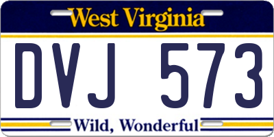 WV license plate DVJ573