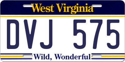 WV license plate DVJ575