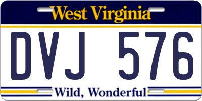 WV license plate DVJ576