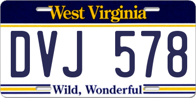 WV license plate DVJ578
