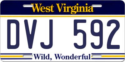 WV license plate DVJ592