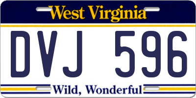 WV license plate DVJ596