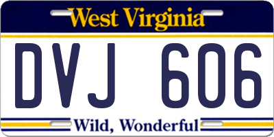 WV license plate DVJ606