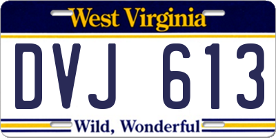 WV license plate DVJ613