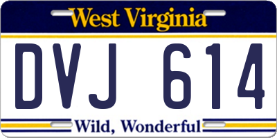 WV license plate DVJ614