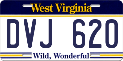 WV license plate DVJ620