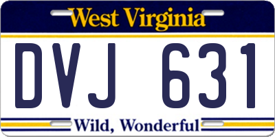 WV license plate DVJ631