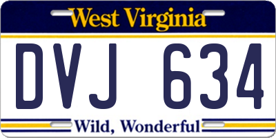 WV license plate DVJ634