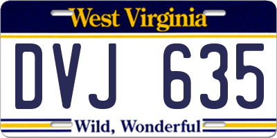 WV license plate DVJ635