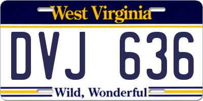 WV license plate DVJ636
