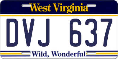 WV license plate DVJ637