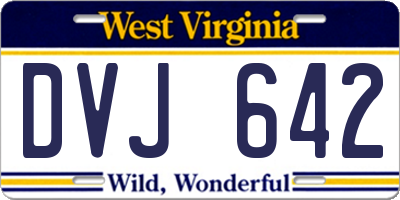 WV license plate DVJ642