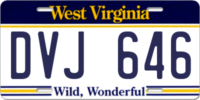 WV license plate DVJ646
