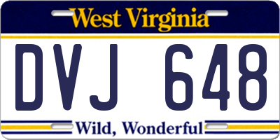 WV license plate DVJ648