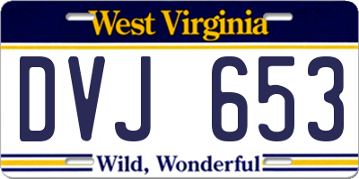 WV license plate DVJ653