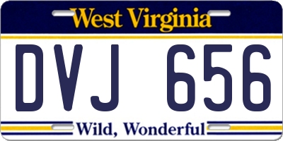 WV license plate DVJ656