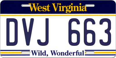 WV license plate DVJ663