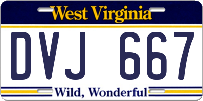 WV license plate DVJ667