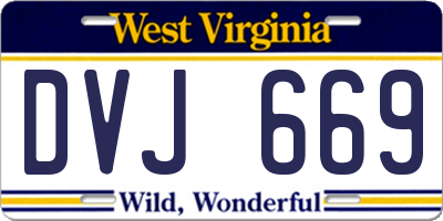 WV license plate DVJ669