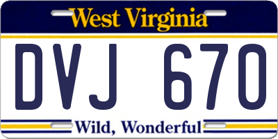 WV license plate DVJ670